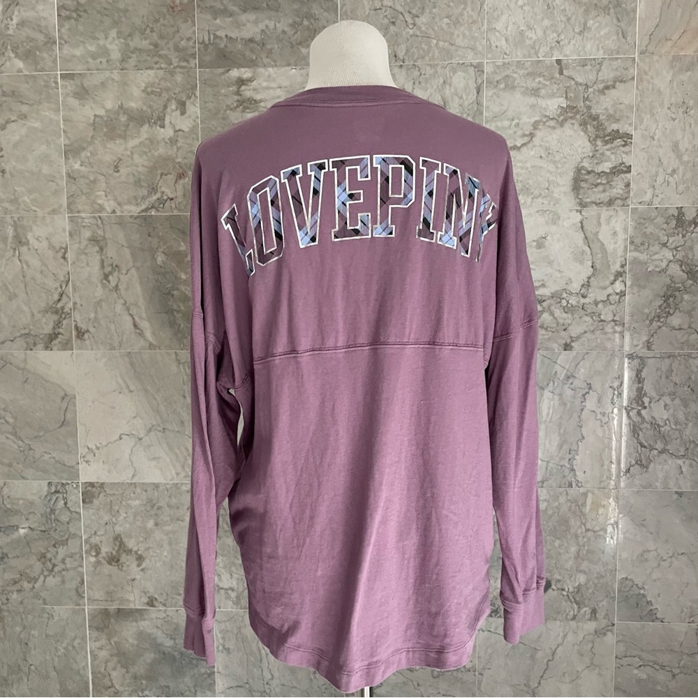 PINK Victoria's Secret Mauve Long-Sleeve Pullover Top - Picture 4 of 8